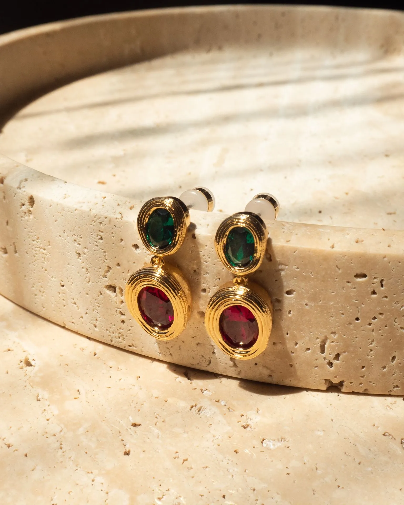Luv AJ Royale Stone Drop Studs Gold