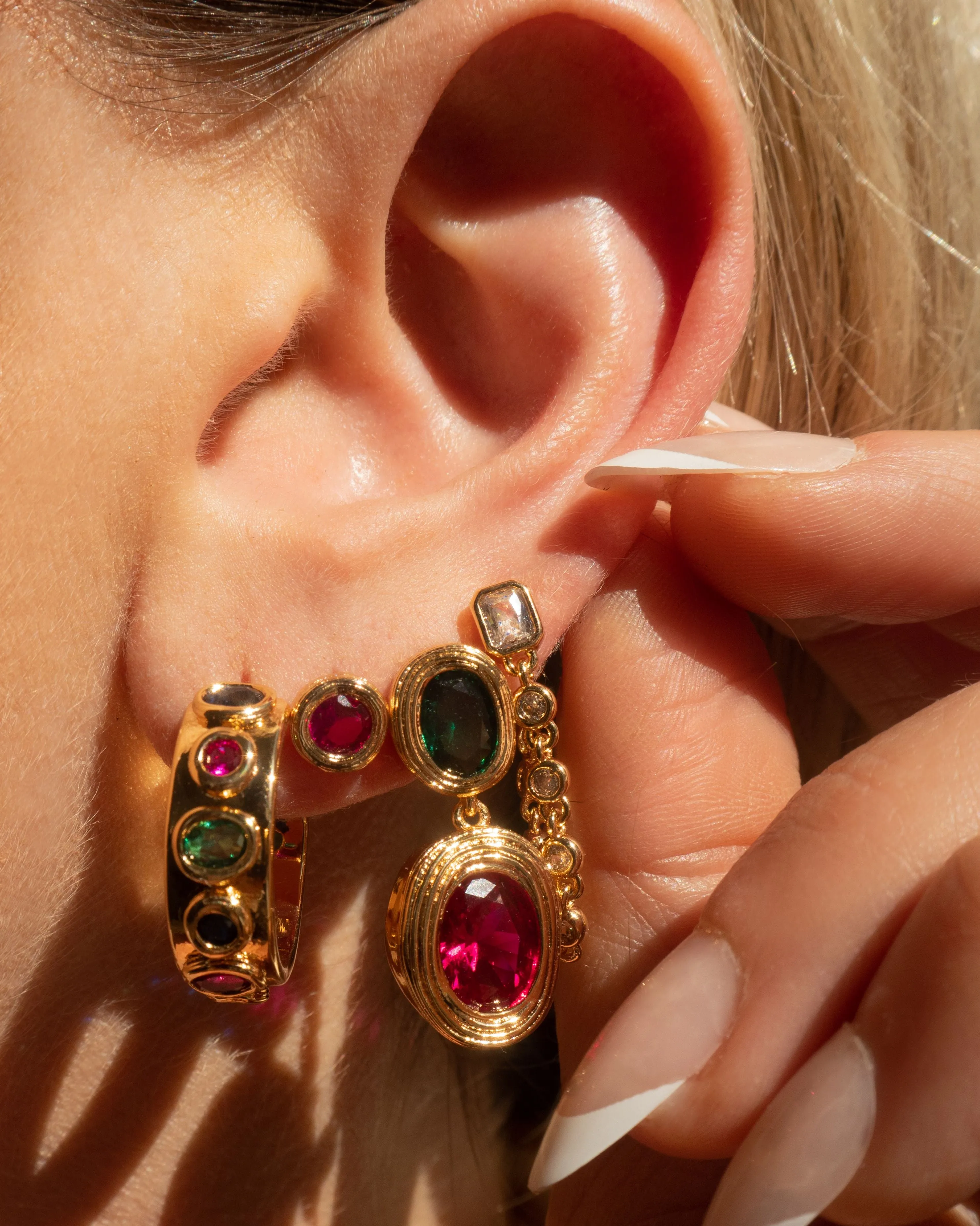 Luv AJ Royale Stone Drop Studs Gold
