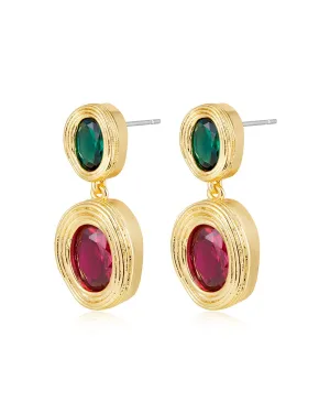 Luv AJ Royale Stone Drop Studs Gold