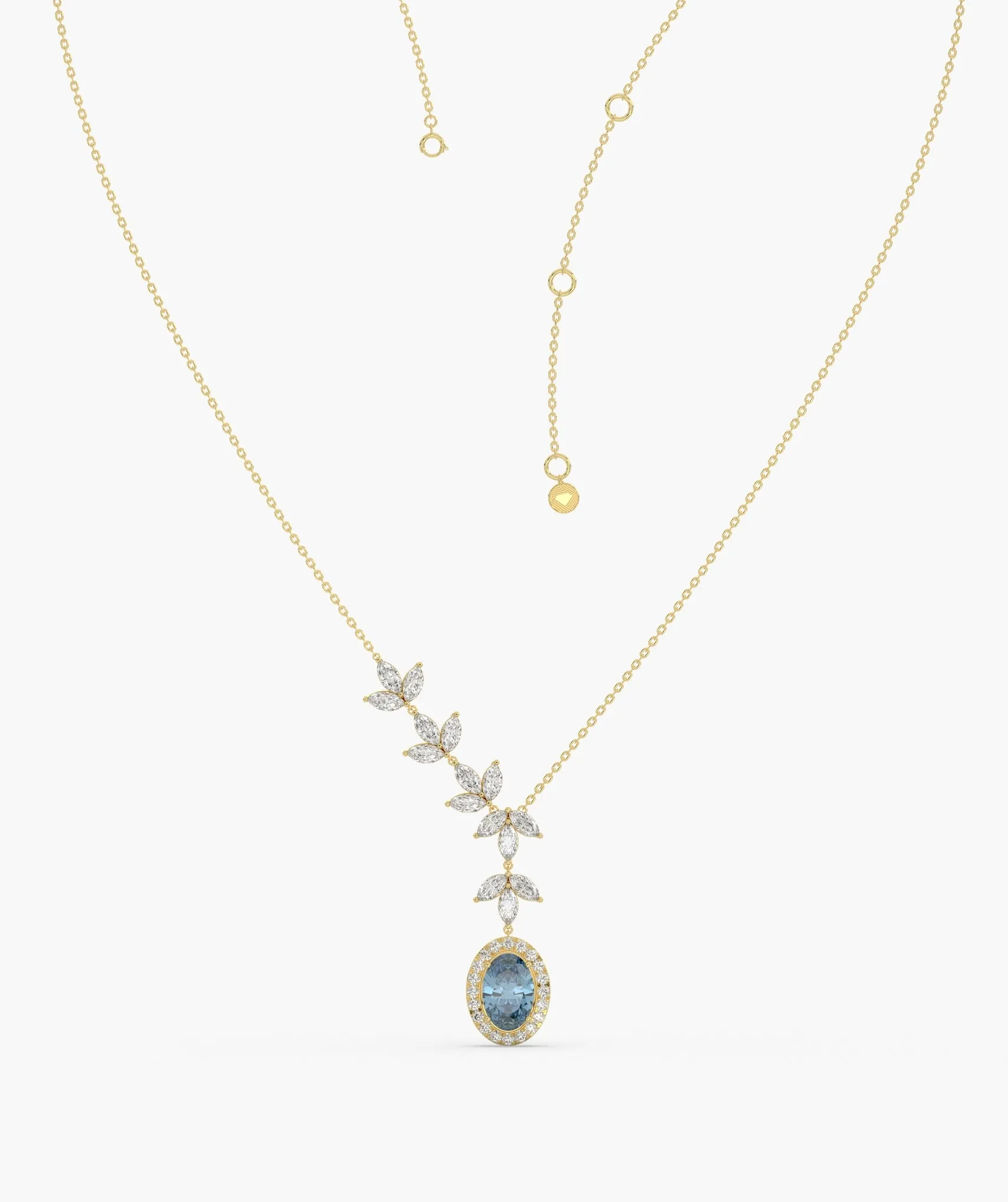 Luxury 14K Gold Leaf Drop Necklace