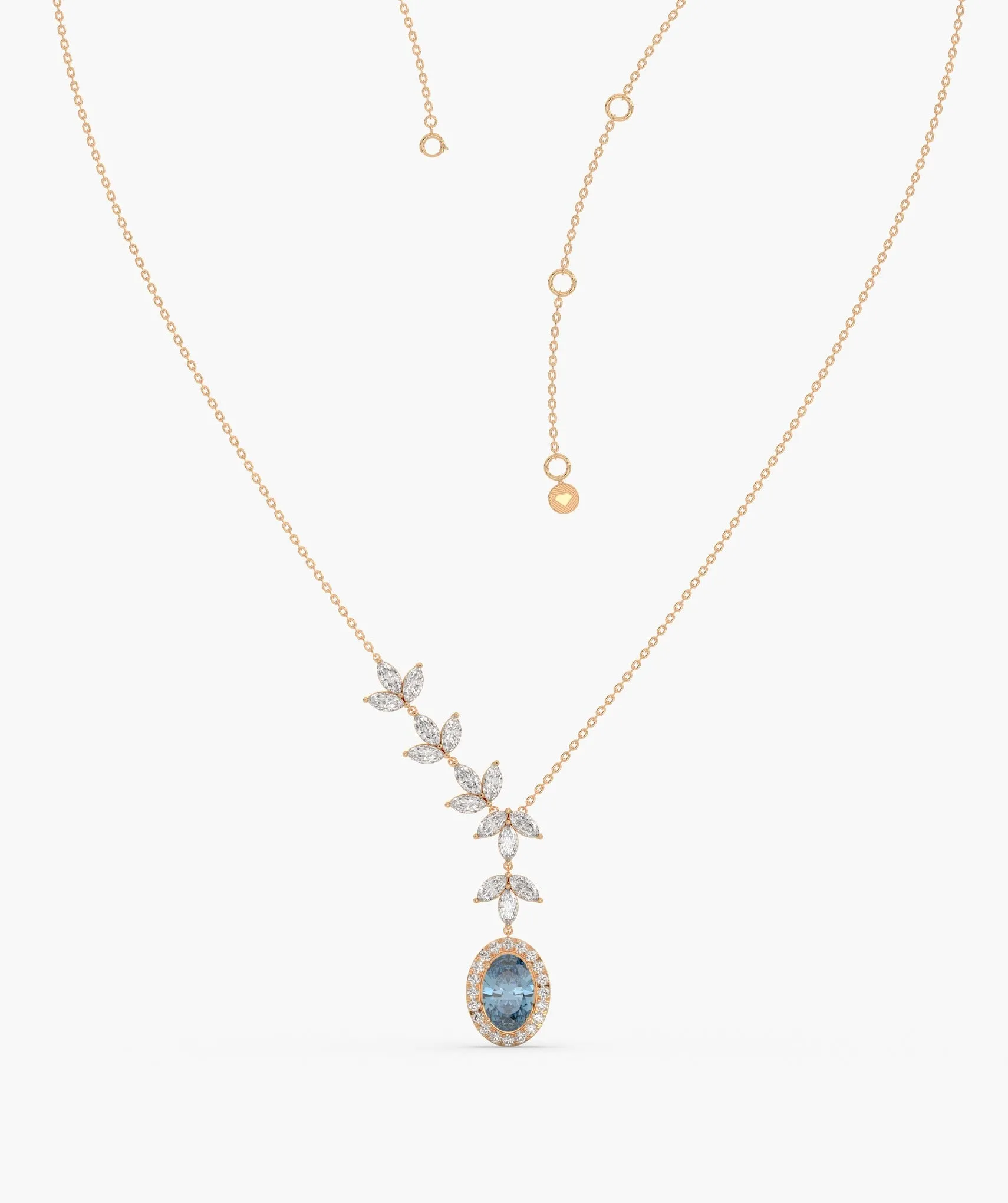 Luxury 14K Gold Leaf Drop Necklace