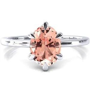 Lyla Oval Champagne Sapphire 6 Claw Prong Single Rail Solitaire Ring