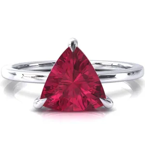 Lyla Trillion Ruby 4 Claw Prong Single Rail Solitaire Ring