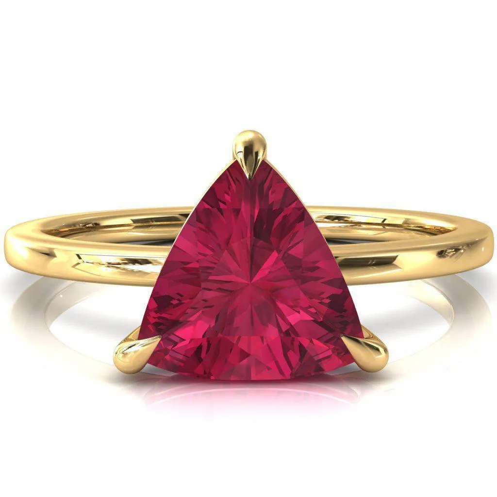 Lyla Trillion Ruby 4 Claw Prong Single Rail Solitaire Ring