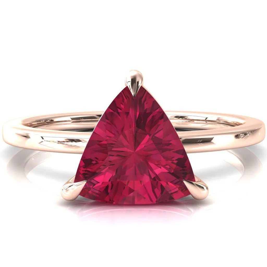 Lyla Trillion Ruby 4 Claw Prong Single Rail Solitaire Ring