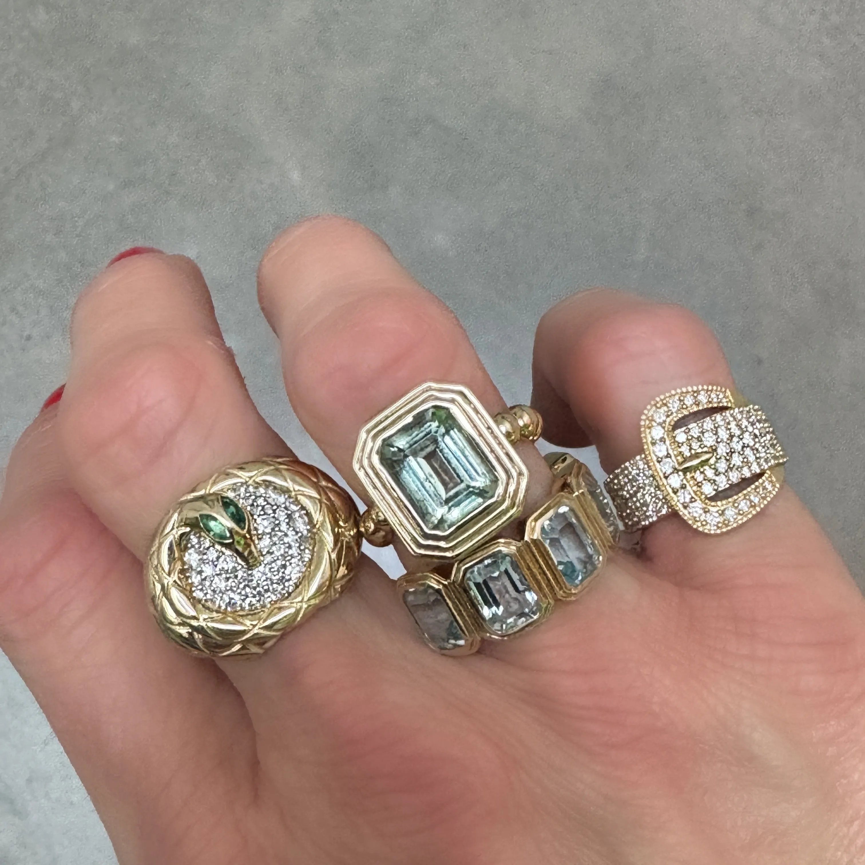 MAC Gemstone Half Eternity Band Ring