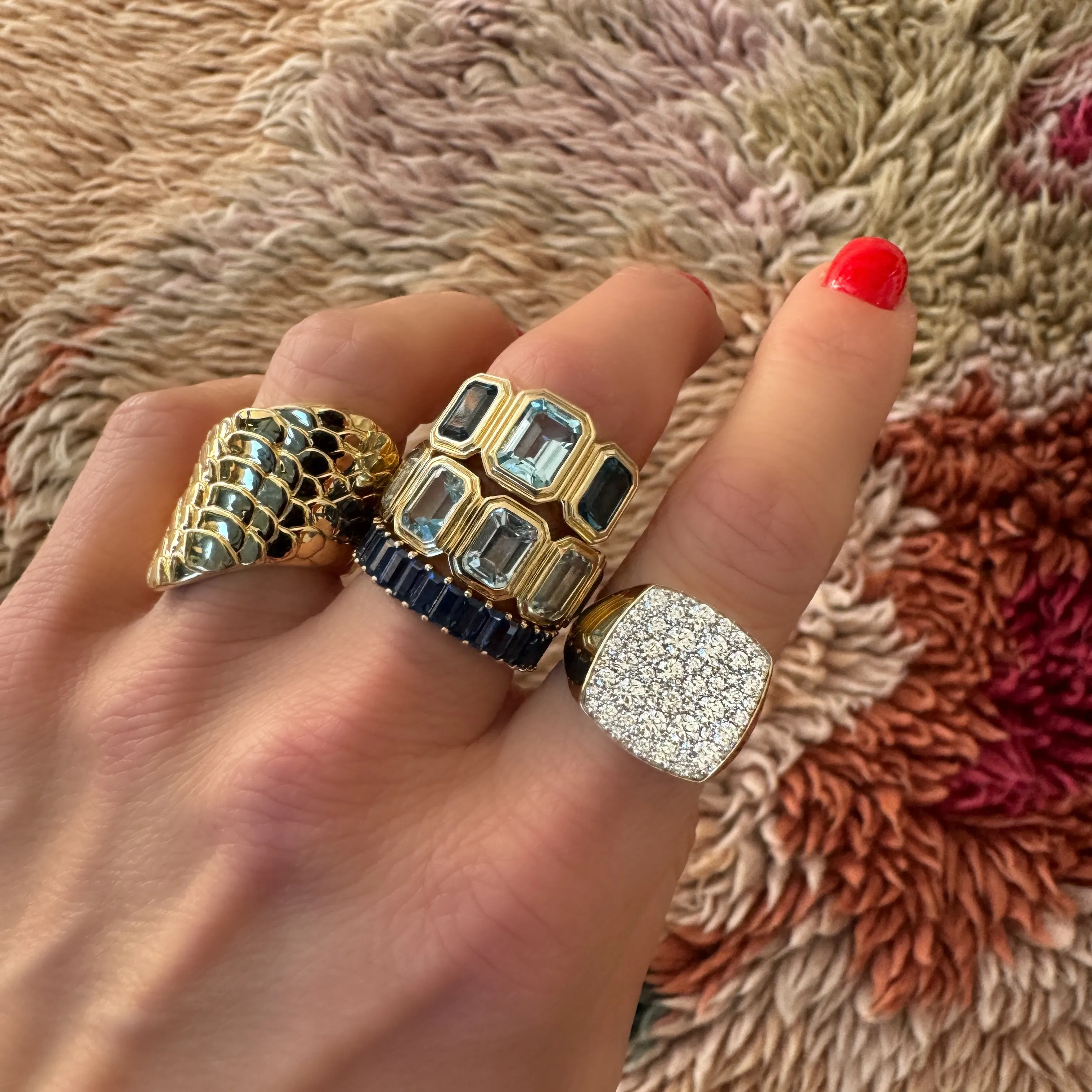 MAC Gemstone Half Eternity Band Ring