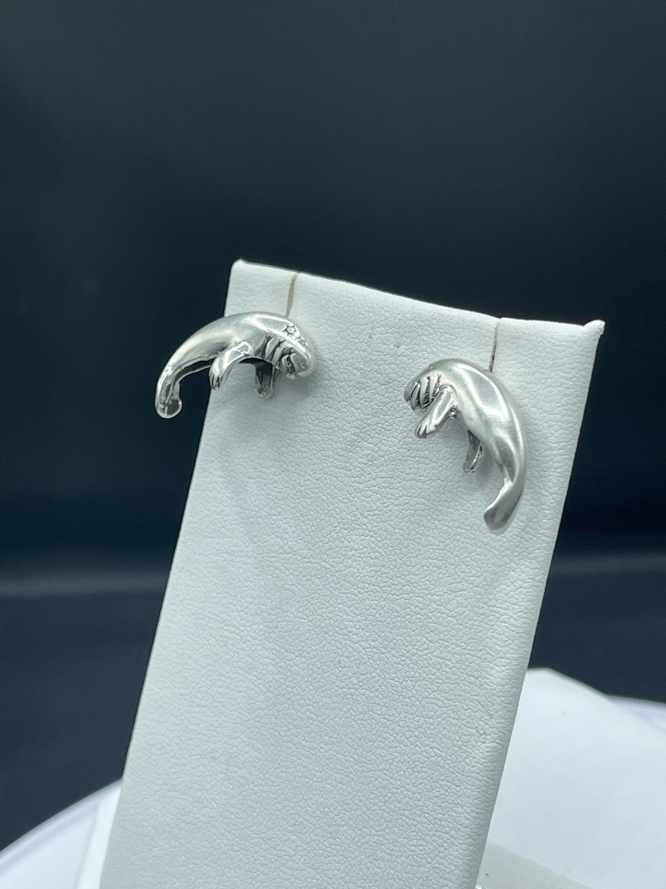 Manatee Sterling Silver Earrings