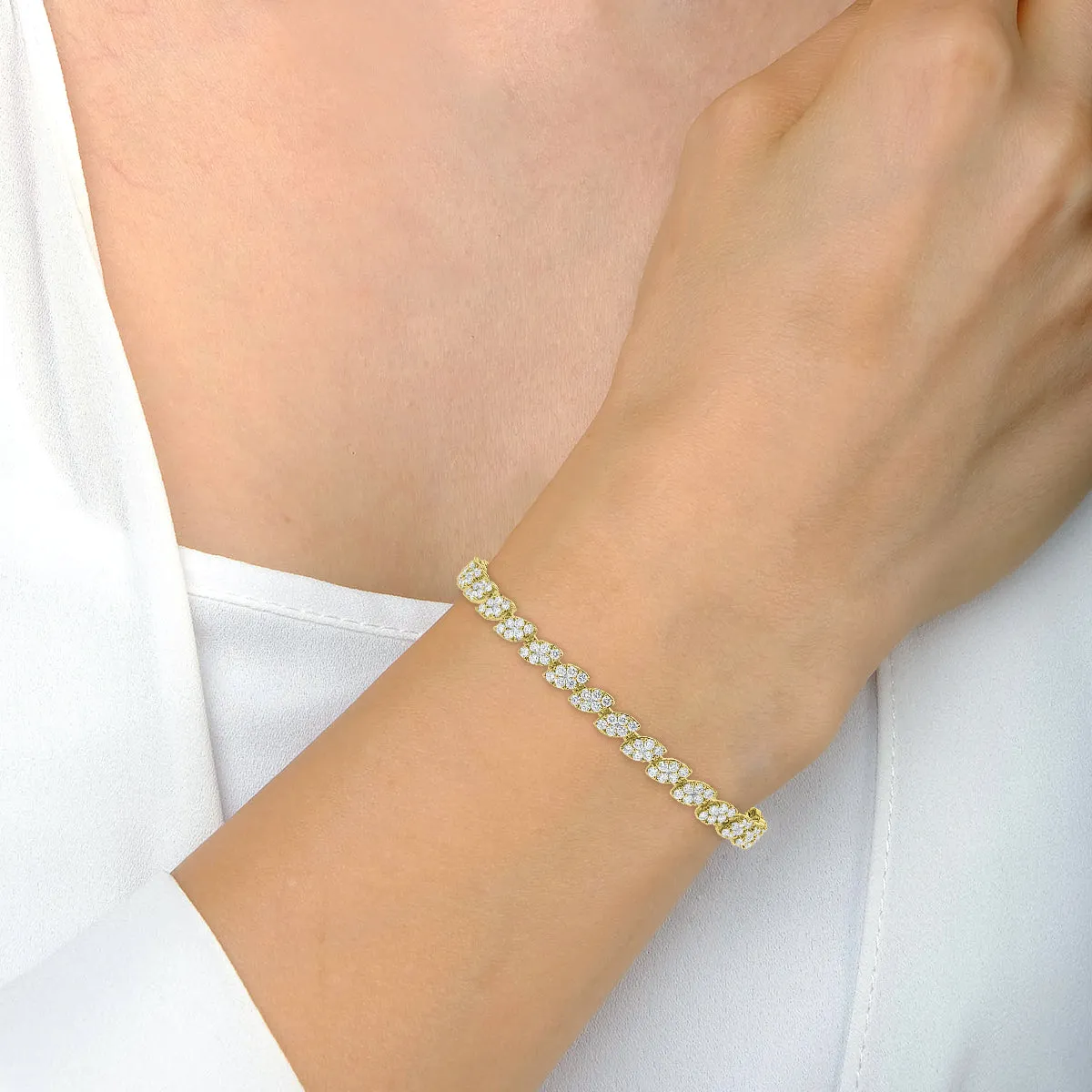 Marquise Diamond Cluster Bracelet