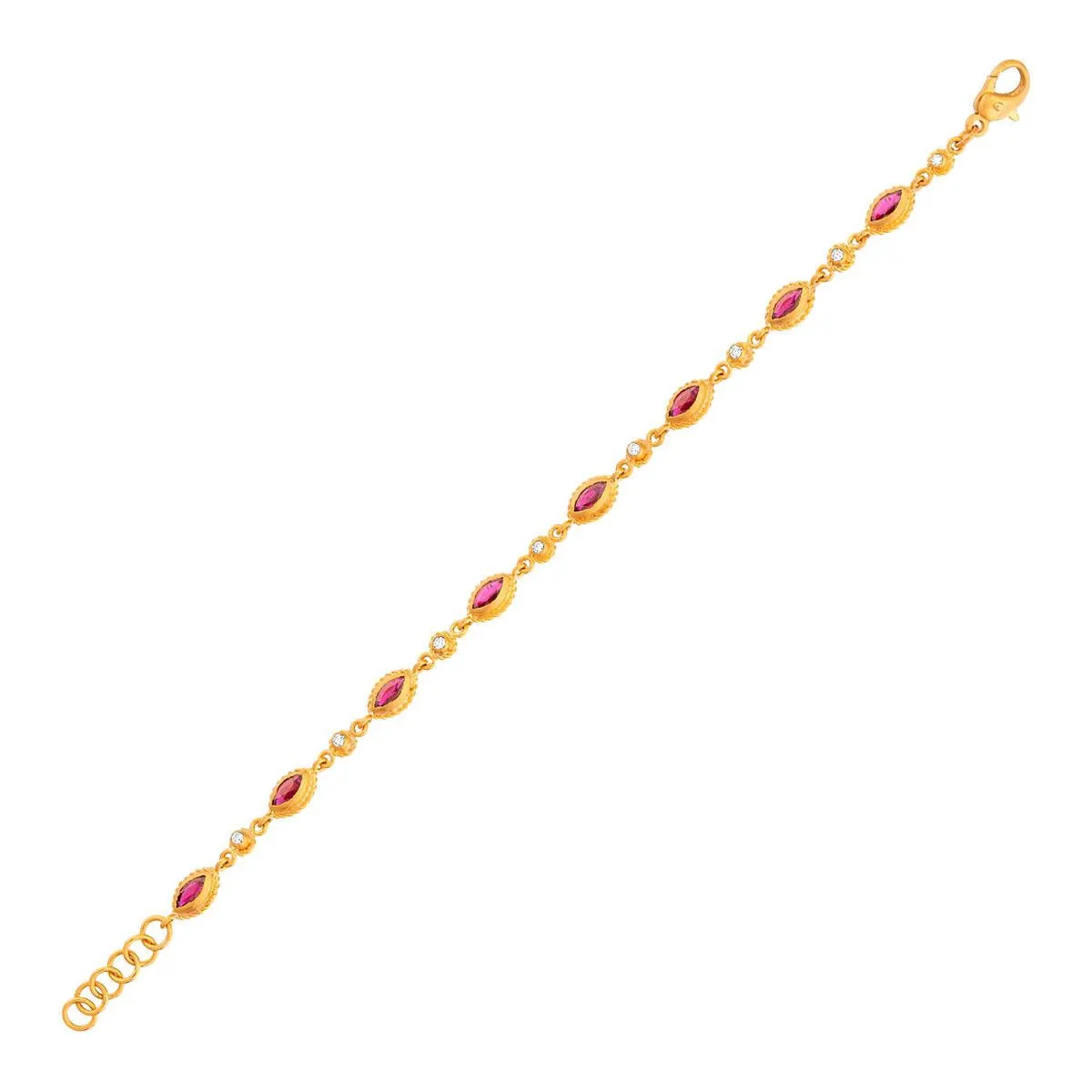 Marquise Ruby and Diamond Bracelet