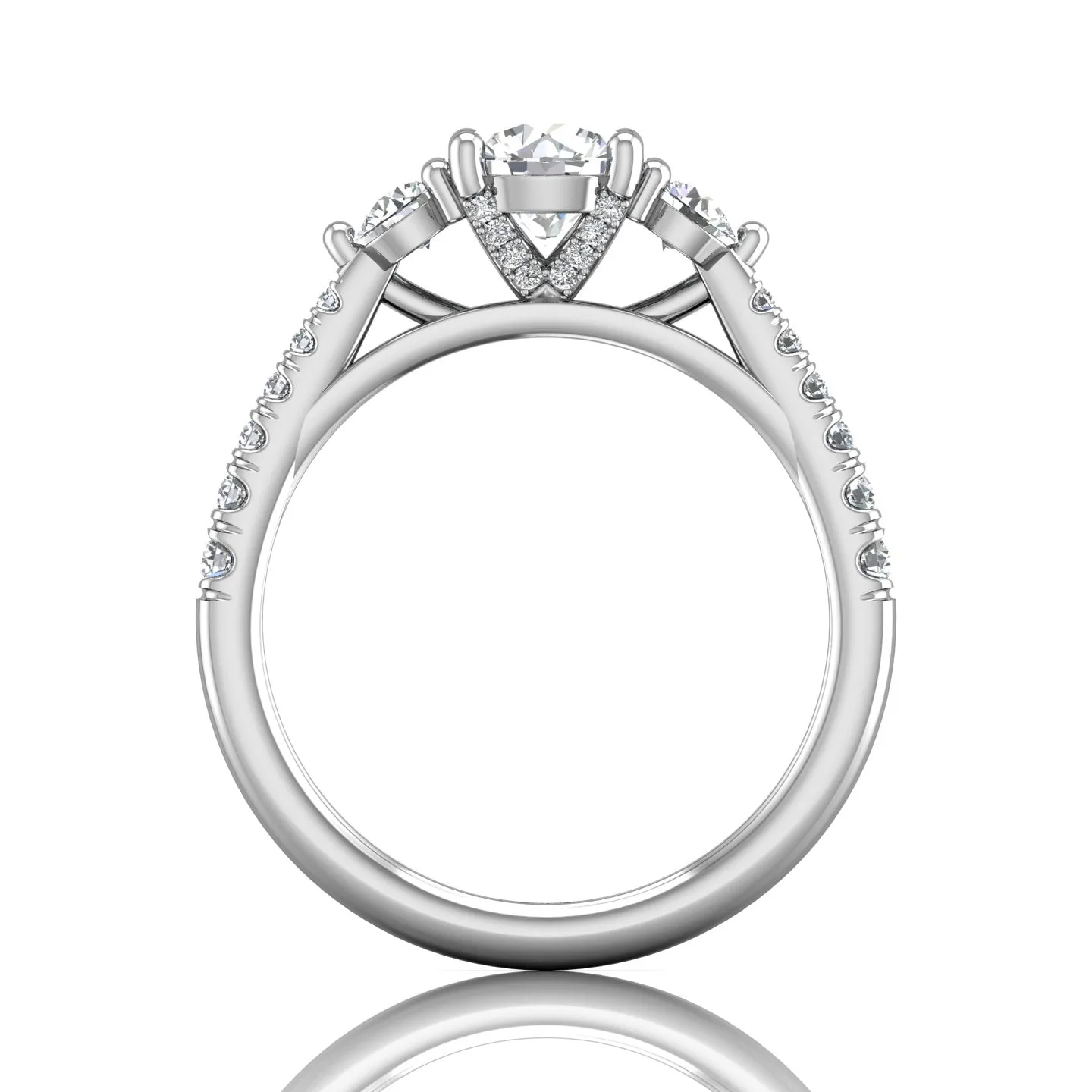 Martin Flyer Three Stone Diamond Engagement Ring