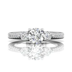 Martin Flyer Three Stone Diamond Engagement Ring