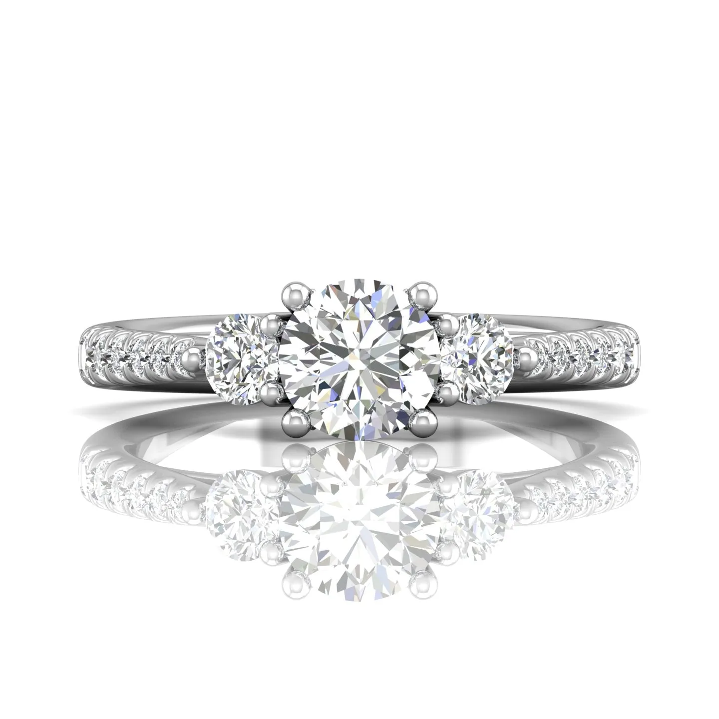 Martin Flyer Three Stone Diamond Engagement Ring