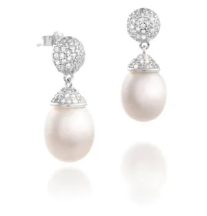 Masterpiece Collection AAA Pearl Pave Crystal Short Drop Earrings – Maestro Hennessy ®