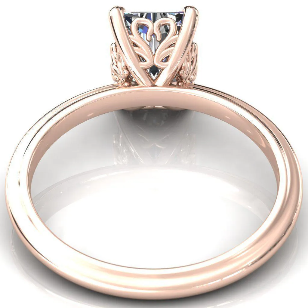 Mate For Life Emerald Center Stone Swan Engagement Ring