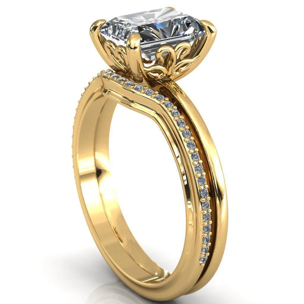Mate For Life Emerald Center Stone Swan Engagement Ring