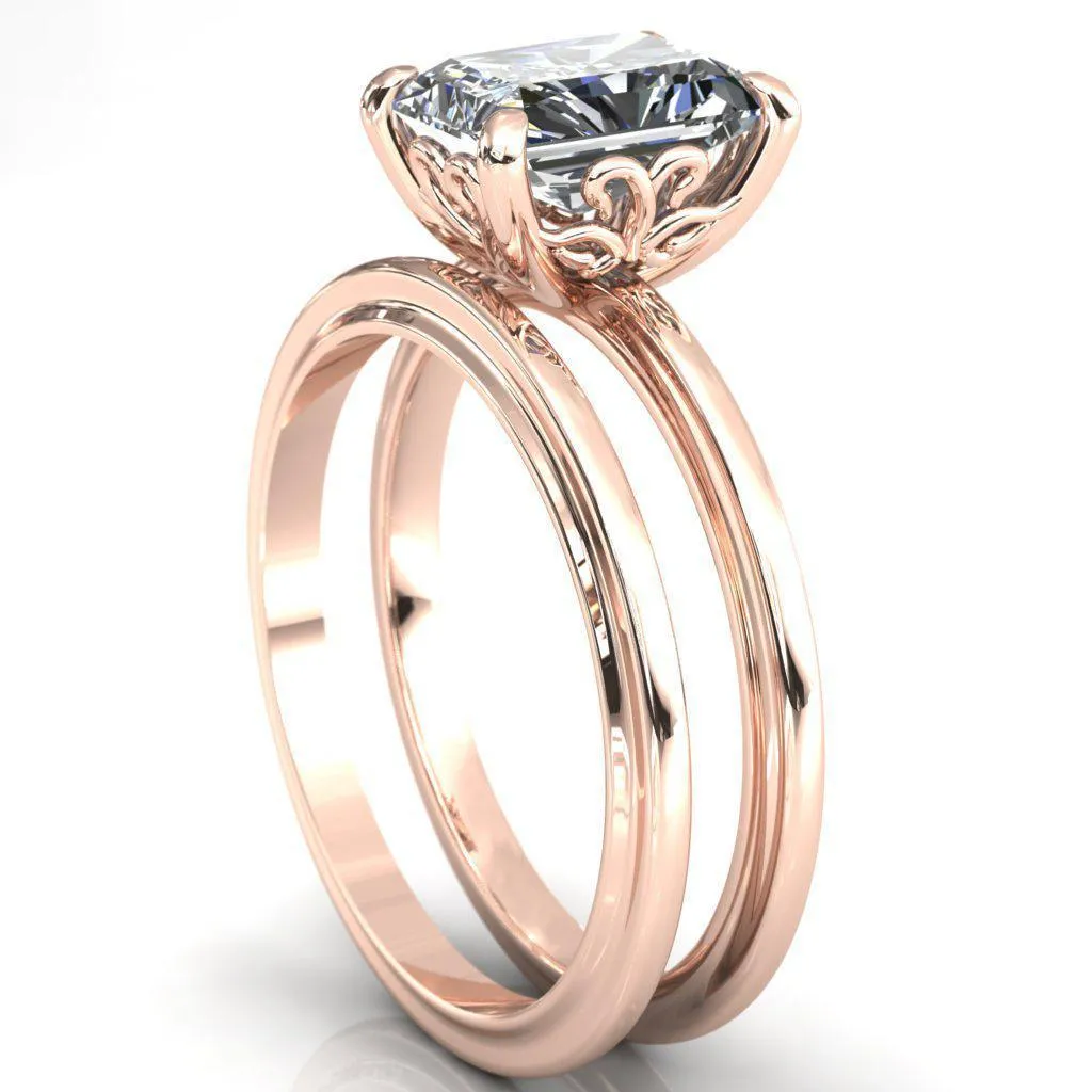 Mate For Life Emerald Center Stone Swan Engagement Ring