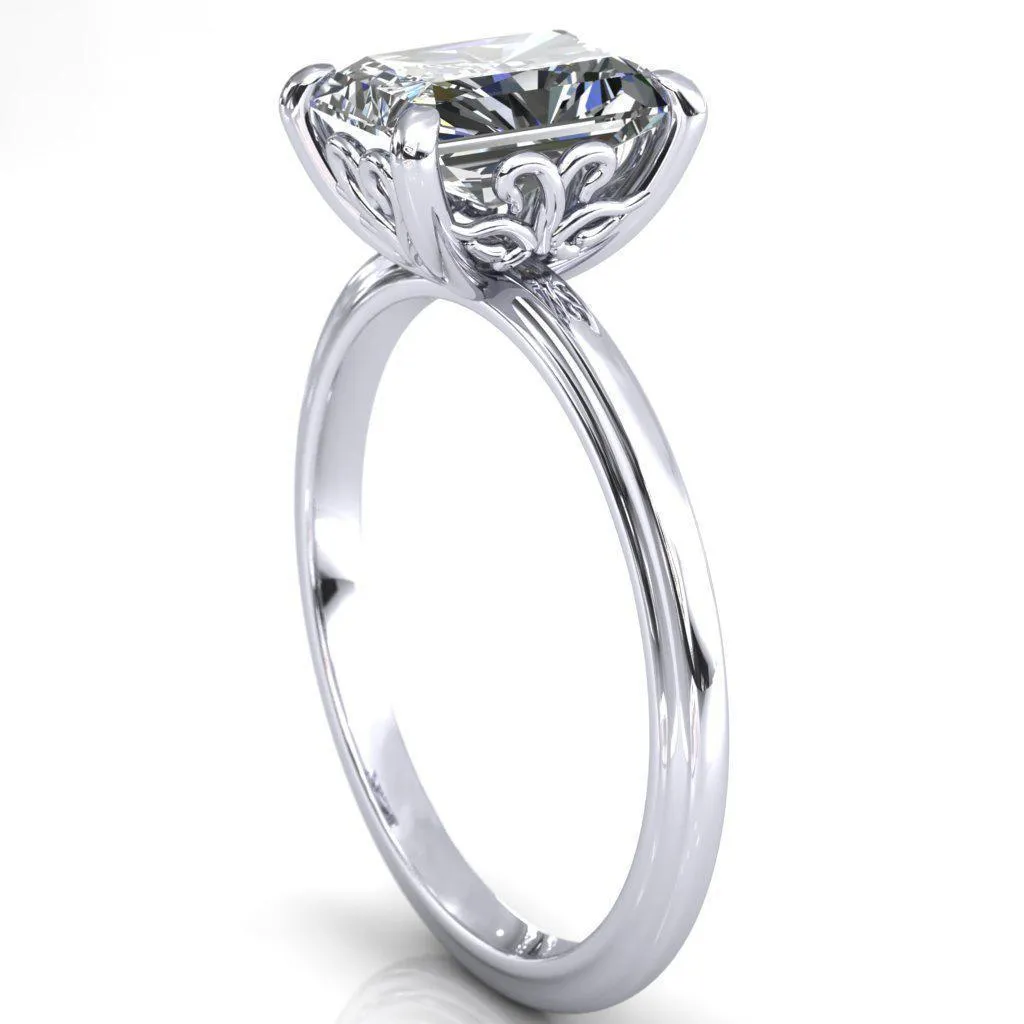 Mate For Life Emerald Center Stone Swan Engagement Ring