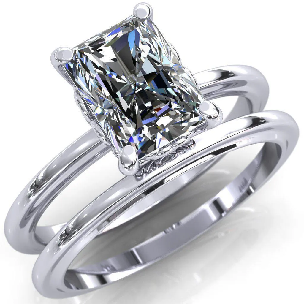 Mate For Life Emerald Center Stone Swan Engagement Ring