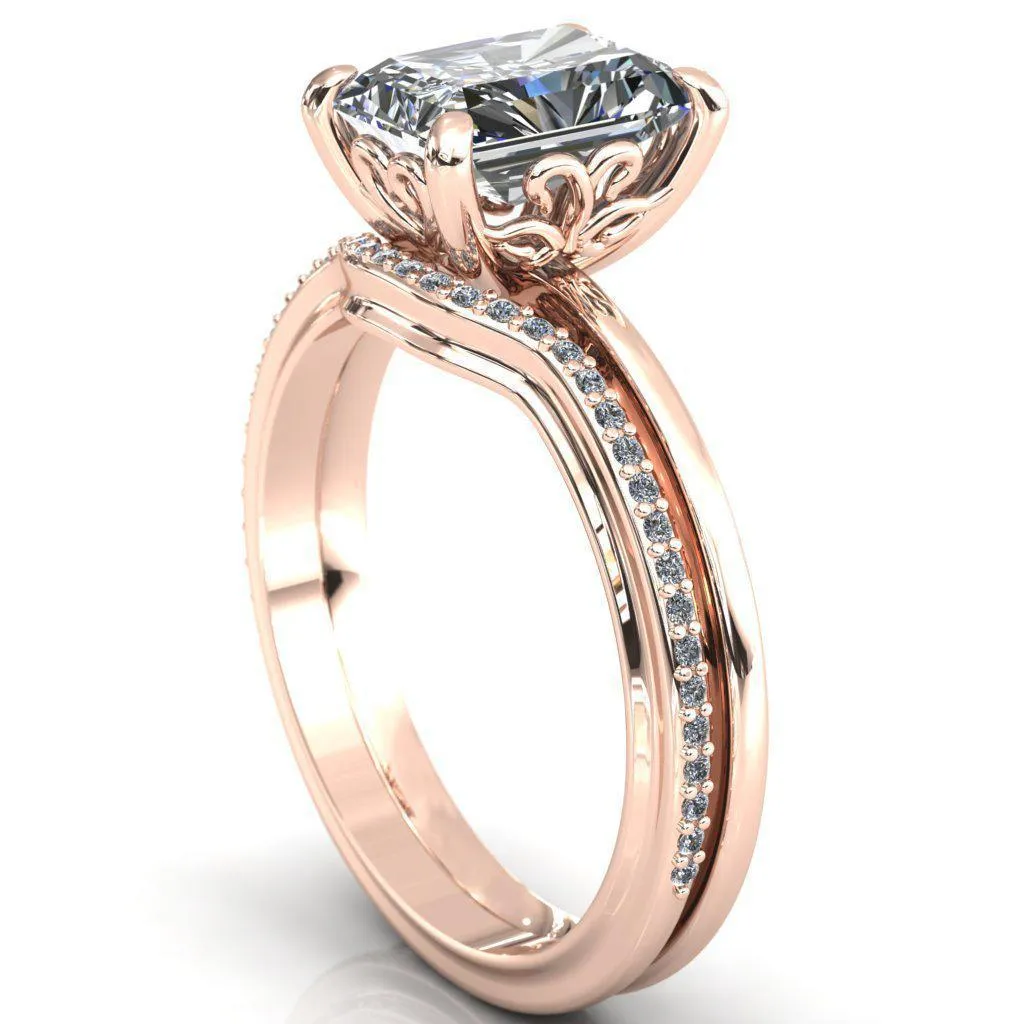 Mate For Life Emerald Center Stone Swan Engagement Ring