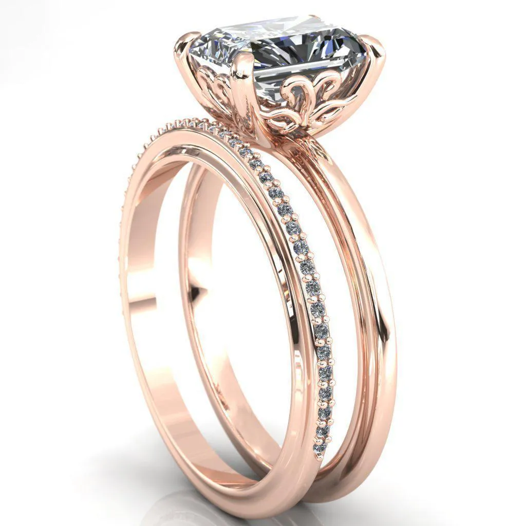 Mate For Life Emerald Center Stone Swan Engagement Ring