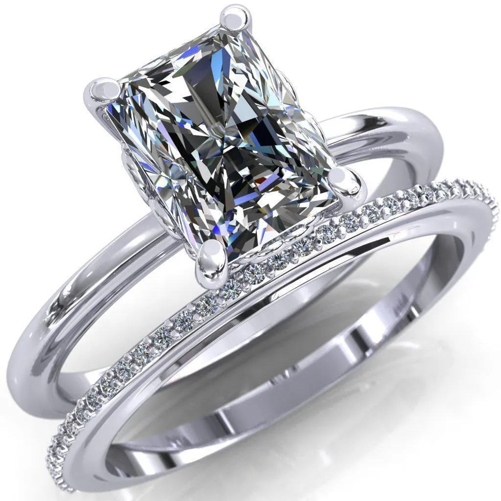 Mate For Life Emerald Center Stone Swan Engagement Ring