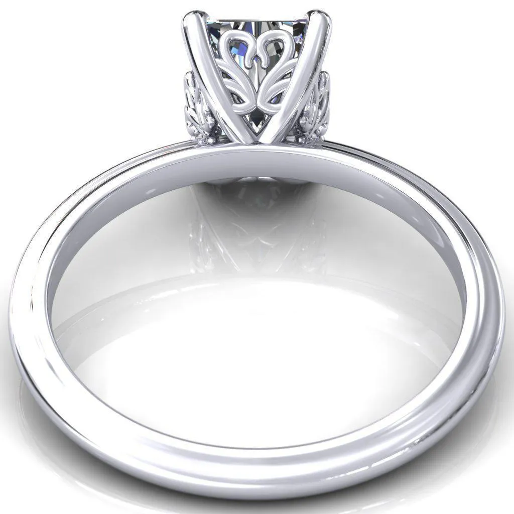 Mate For Life Emerald Center Stone Swan Engagement Ring