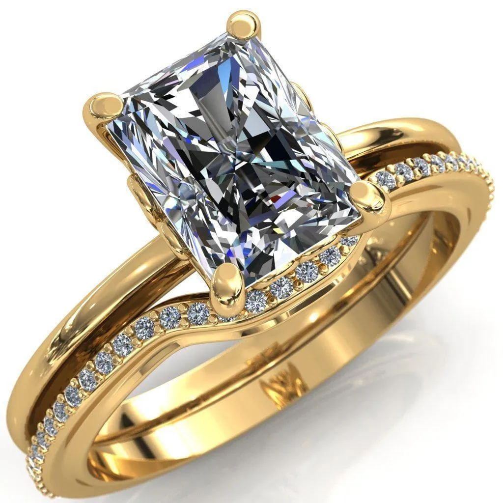 Mate For Life Emerald Center Stone Swan Engagement Ring