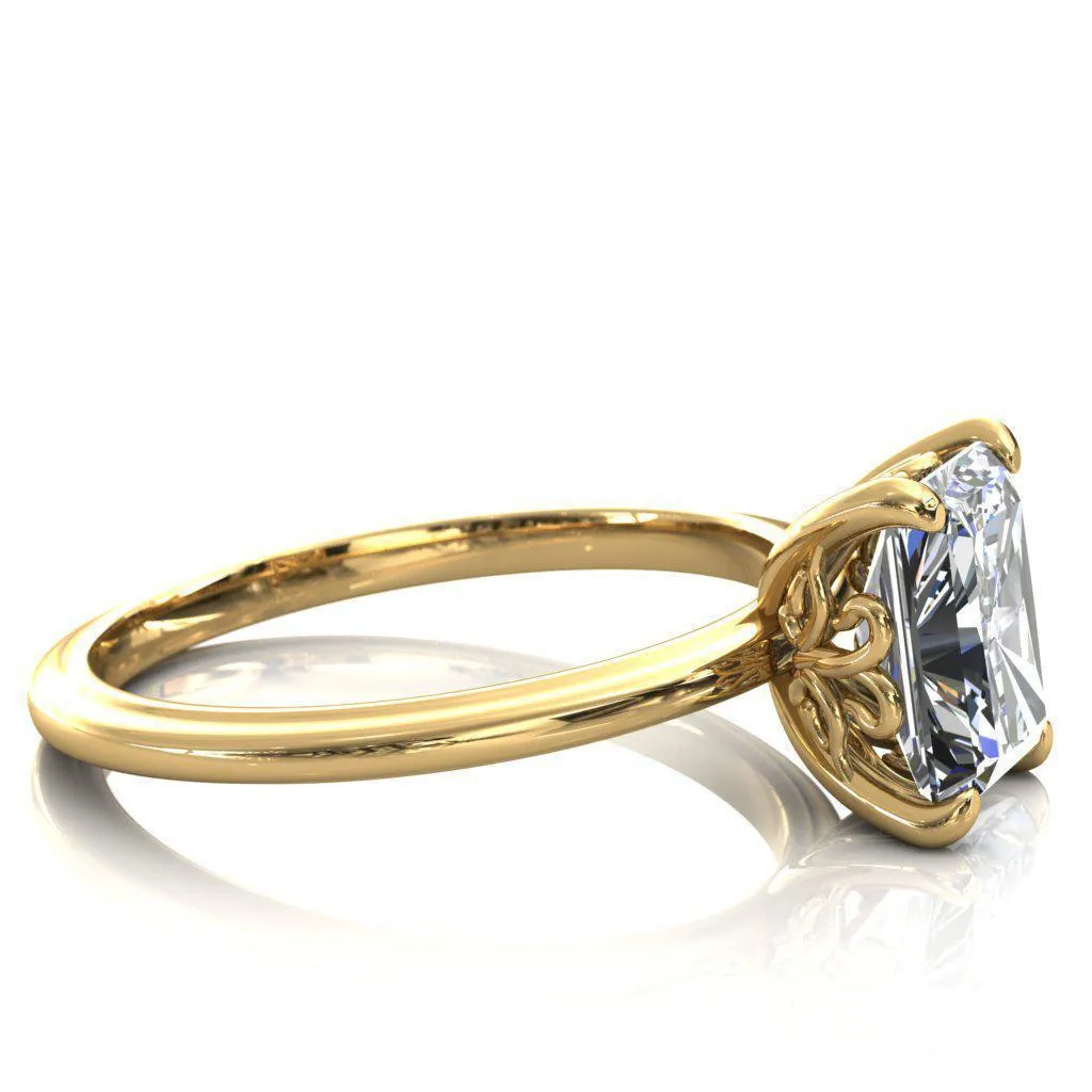 Mate For Life Emerald Center Stone Swan Engagement Ring
