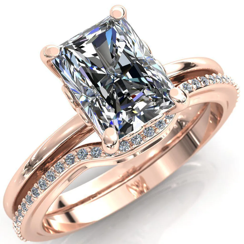 Mate For Life Emerald Center Stone Swan Engagement Ring