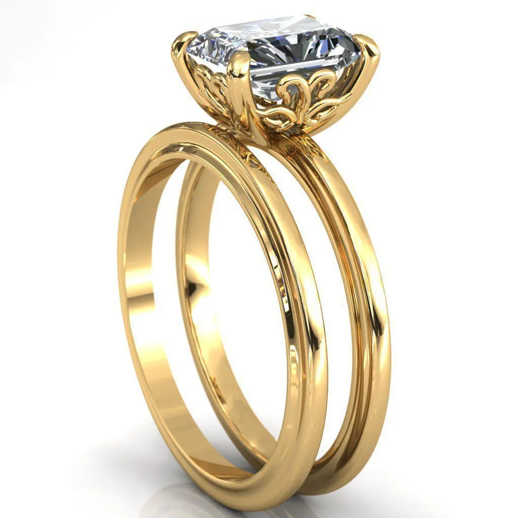 Mate For Life Emerald Center Stone Swan Engagement Ring