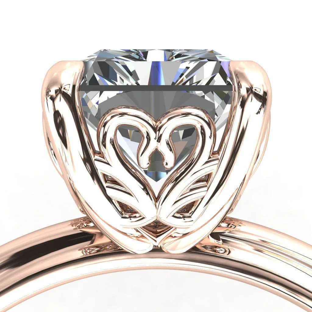 Mate For Life Emerald Center Stone Swan Engagement Ring