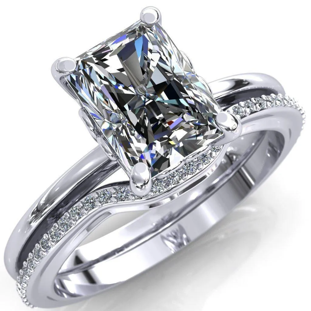 Mate For Life Emerald Center Stone Swan Engagement Ring