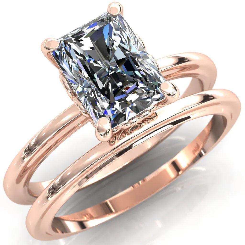 Mate For Life Emerald Center Stone Swan Engagement Ring