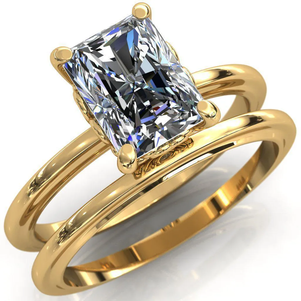 Mate For Life Emerald Center Stone Swan Engagement Ring