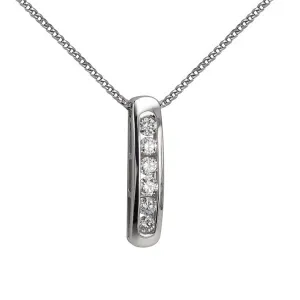 Max Strauss White Gold Vertical Diamond Channel Necklace