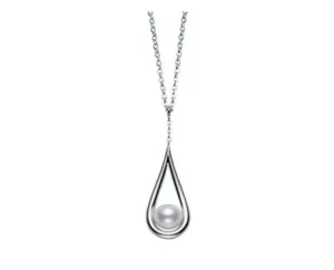 Mikimoto 18K White Gold 6.5mm A  Akoya Pearl Necklace