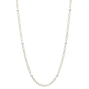 Mikimoto 18K Yellow Gold 6.5mm Akoya Pearl Station Chain Necklace
