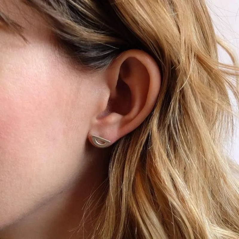 Mini Semicircle stud earrings