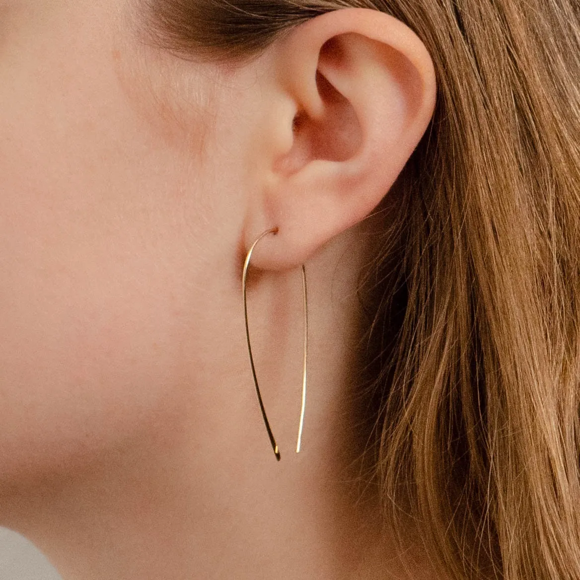 Modern Gold Threader Earrings of 14k Gold