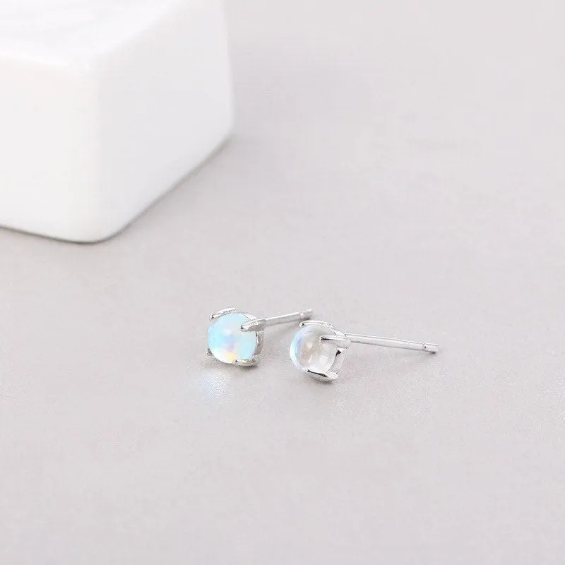 Moonstone Studs Earrings-EOS001