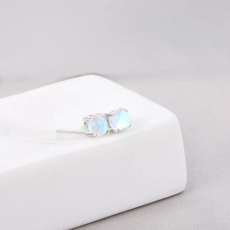 Moonstone Studs Earrings-EOS001