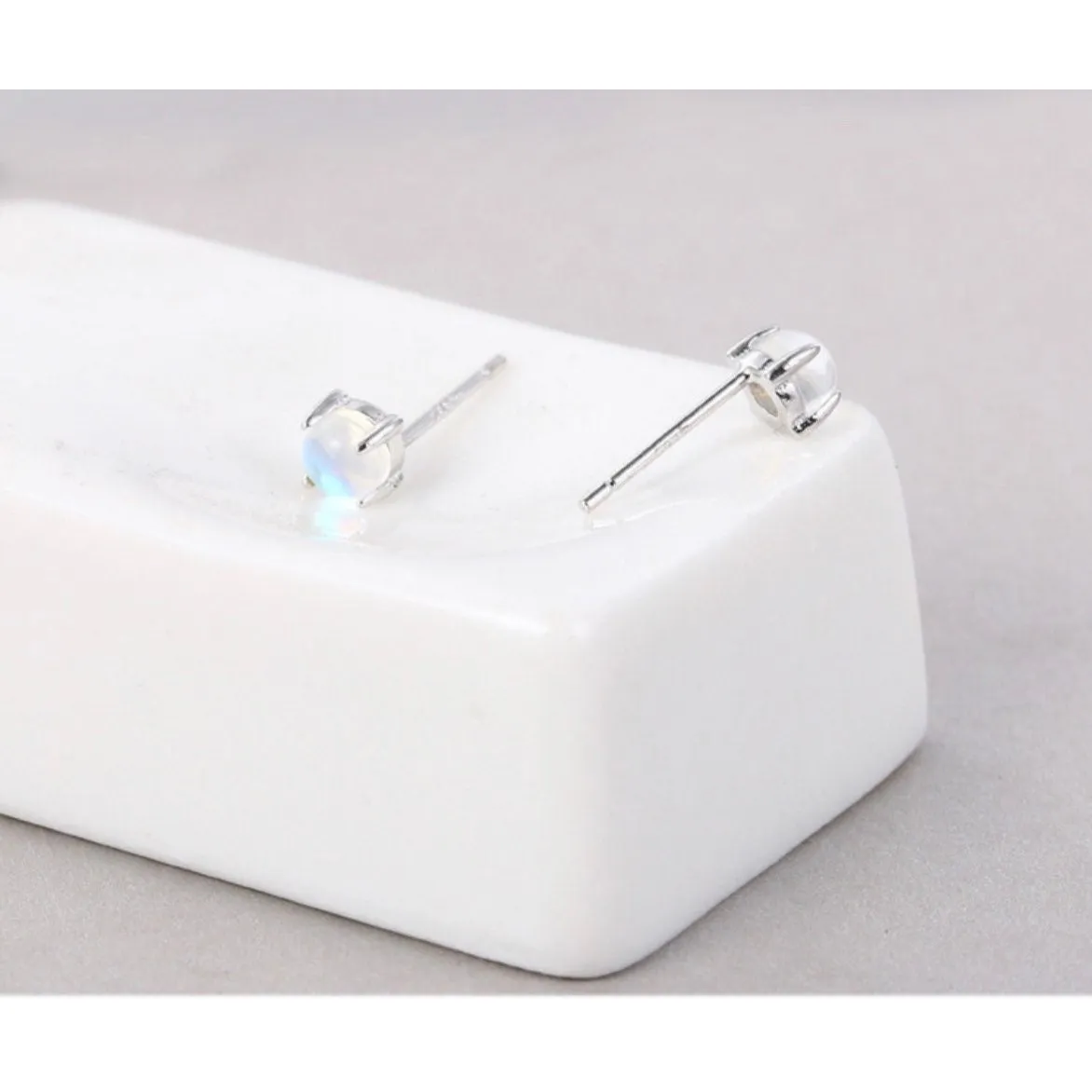 Moonstone Studs Earrings-EOS001