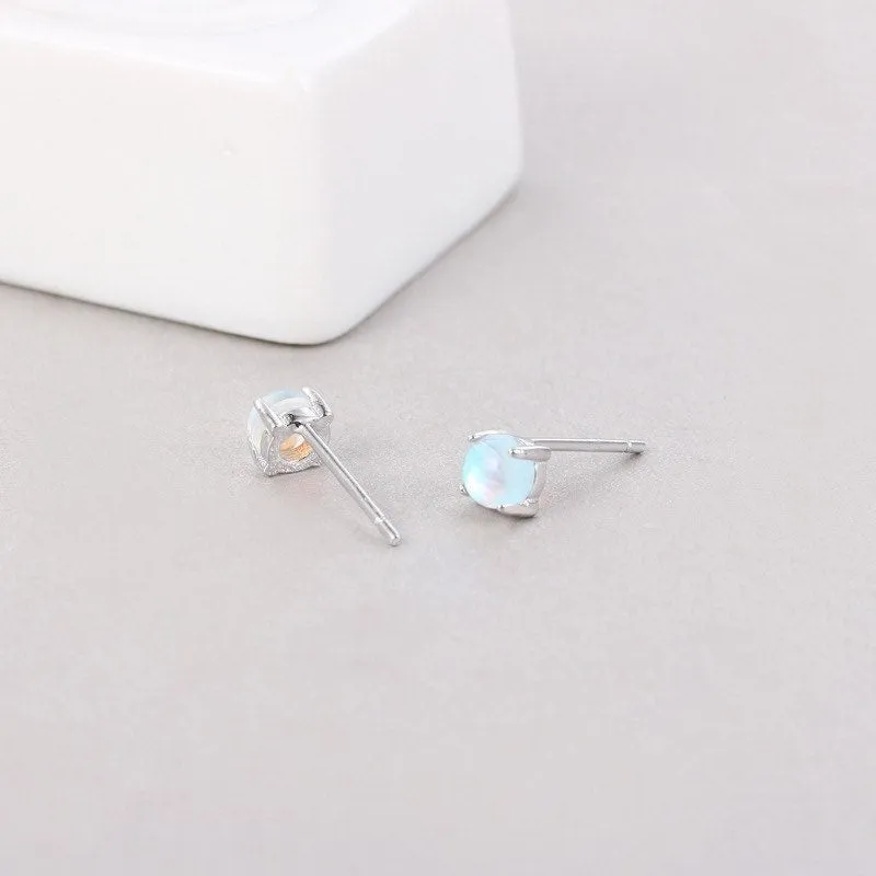 Moonstone Studs Earrings-EOS001