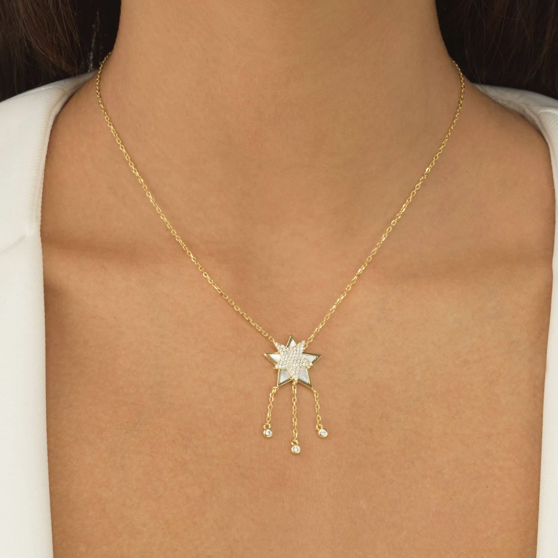 Mother of Pearl Star Necklace