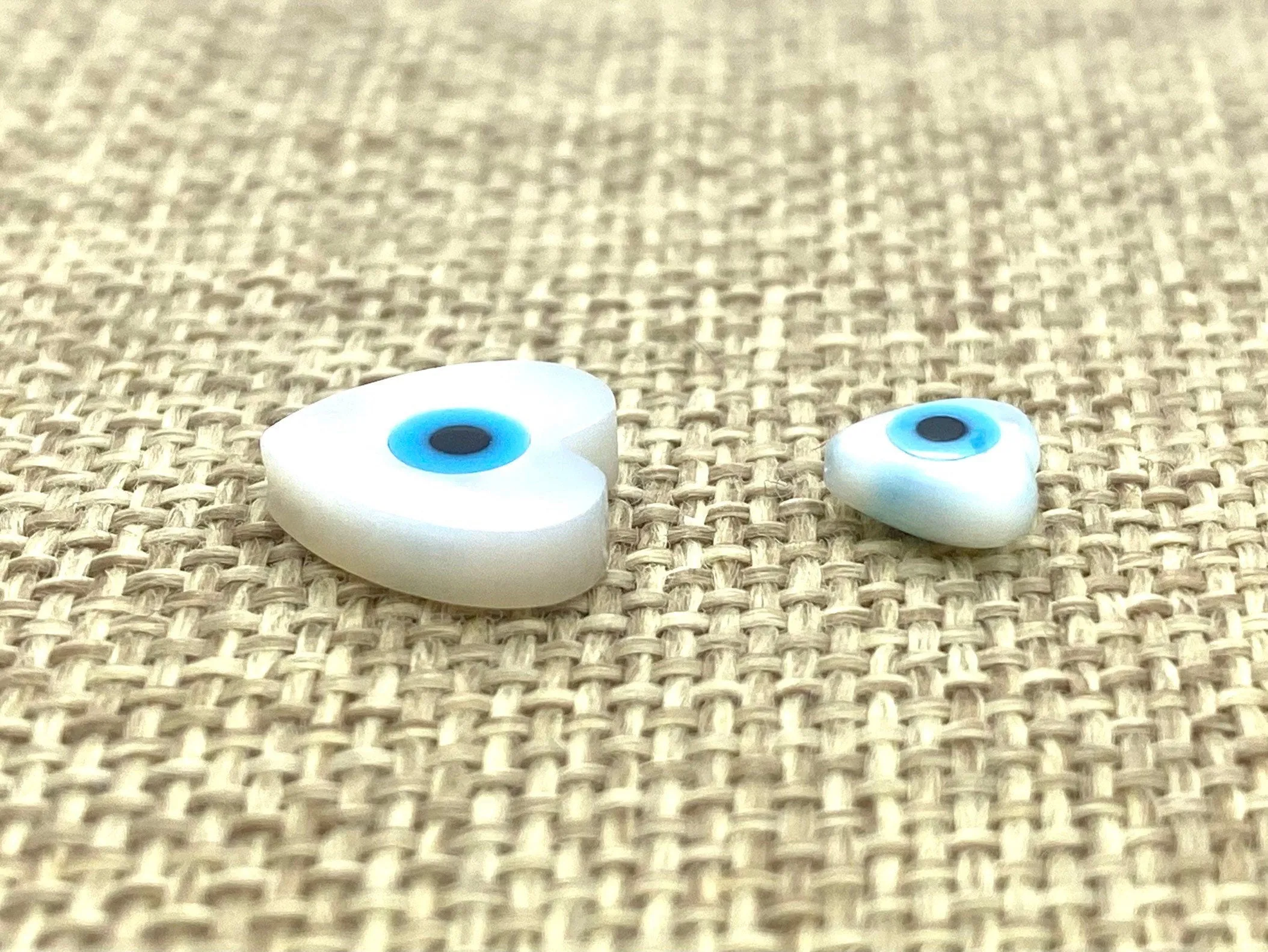Mother Of Pearls Heart Beads, Medium heart beads, Small Heart Beads, Blue Eye Beads, Evil Eye