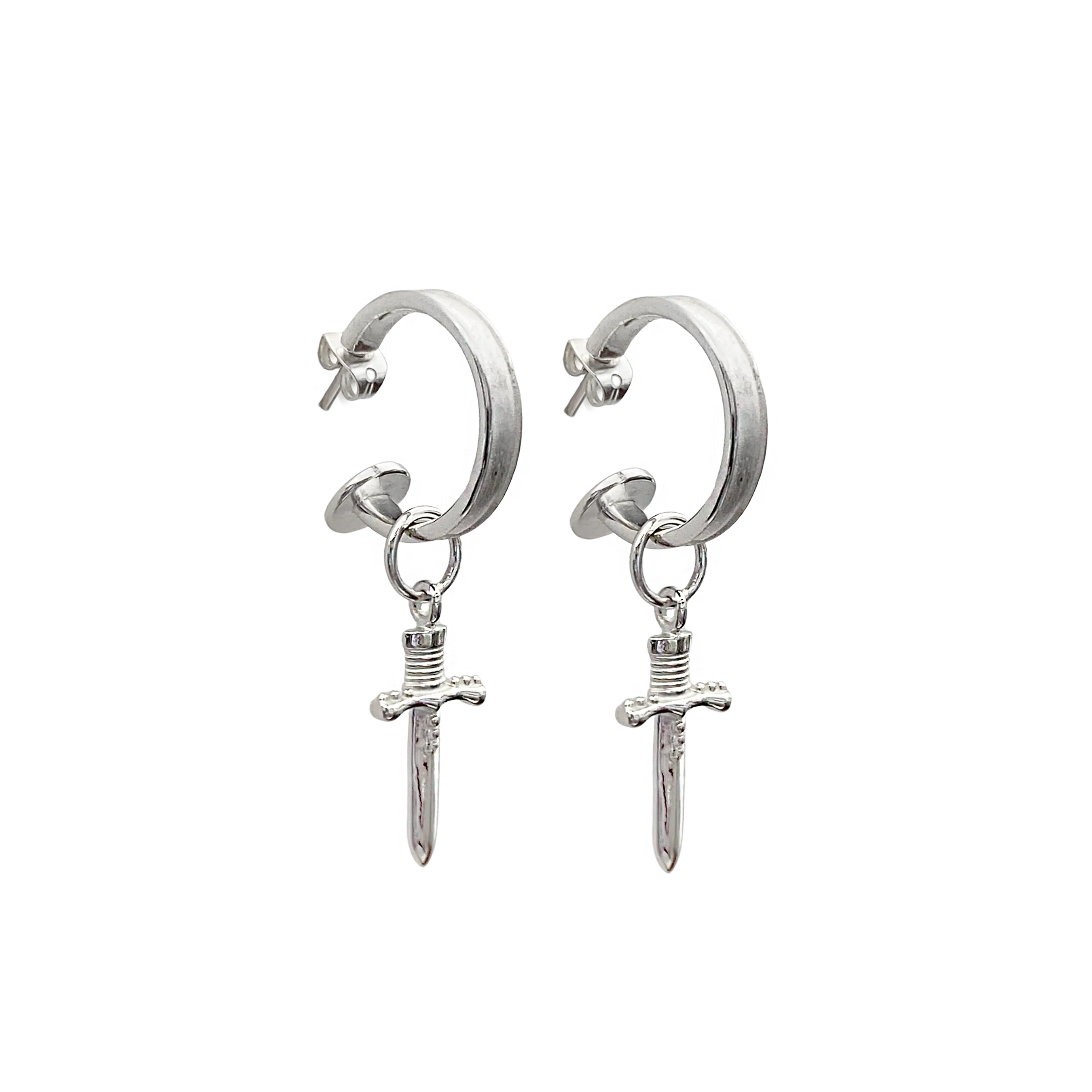 Mountain & Moon Dagger Mini Hoops Silver
