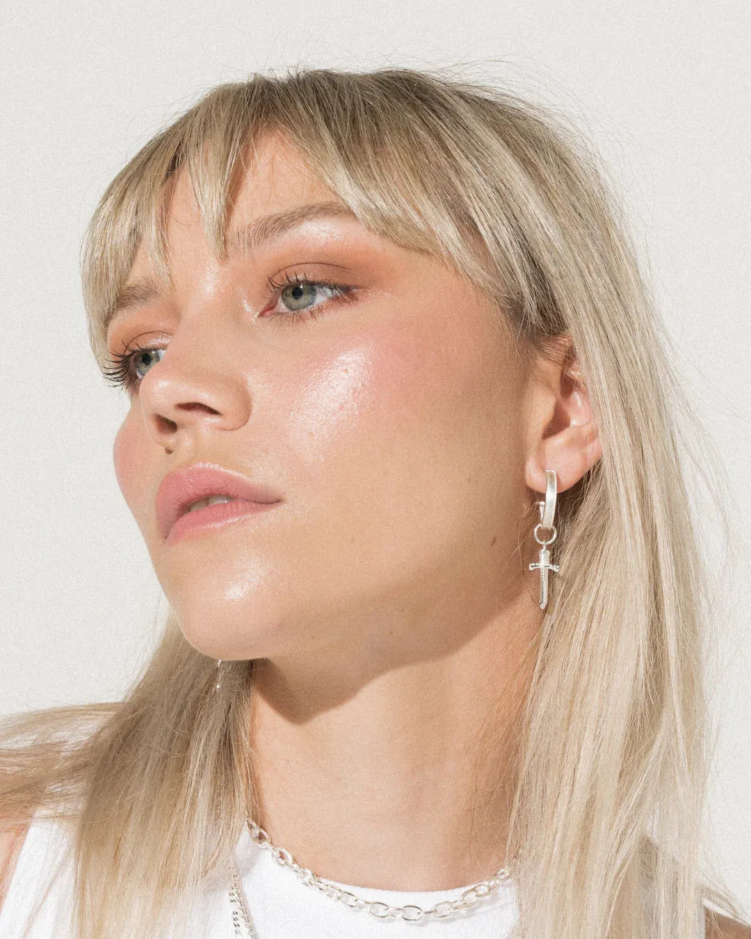 Mountain & Moon Dagger Mini Hoops Silver