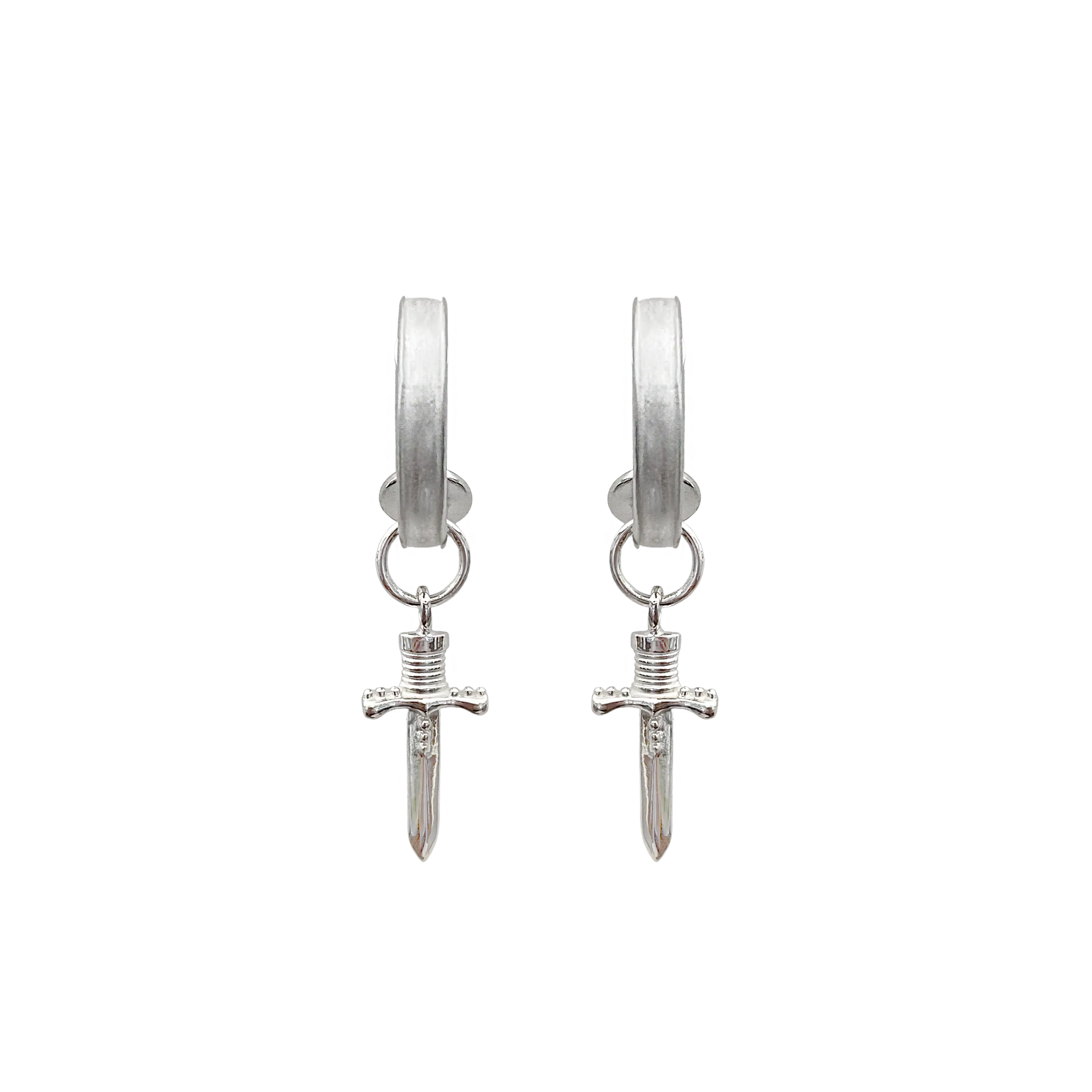 Mountain & Moon Dagger Mini Hoops Silver