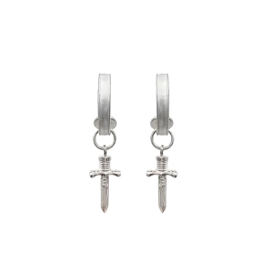 Mountain & Moon Dagger Mini Hoops Silver